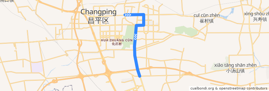 Mapa del recorrido Bus 643: 朝凤庵村 => 地铁天通苑北站 de la línea  en 昌平区.