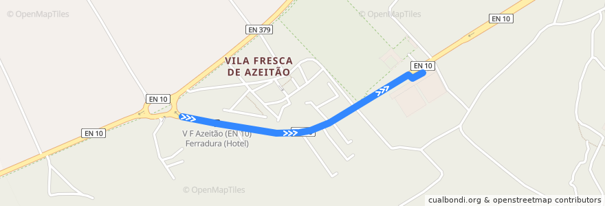 Mapa del recorrido Lisboa - Vila Fresca de Azeitão de la línea  en Azeitão (São Lourenço e São Simão).