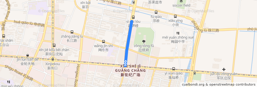 Mapa del recorrido 南京公交3路 de la línea  en 新街口街道.