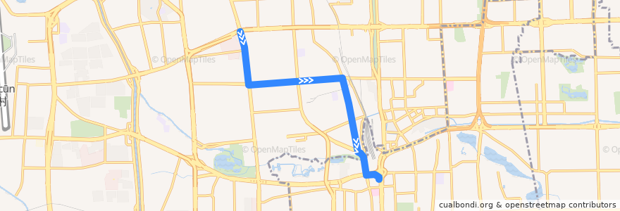 Mapa del recorrido Bus 651: 柳林村 => 西直门 de la línea  en Haidian District.