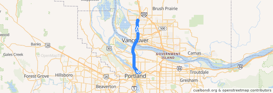 Mapa del recorrido Bus 157: Portland => 99th Street Transit Center de la línea  en ایالات متحده آمریکا.