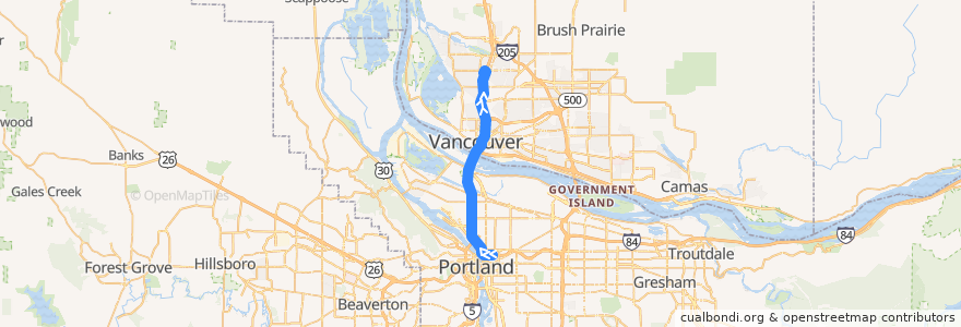 Mapa del recorrido Bus 157: Portland => 99th Street Transit Center de la línea  en Amerika Birleşik Devletleri.