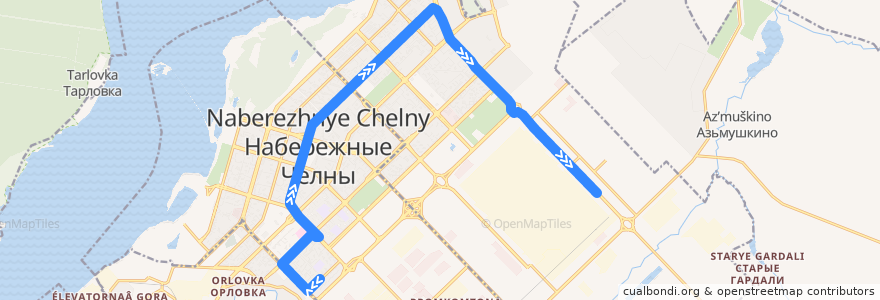 Mapa del recorrido Автобус №204: Центр слуха - Кузнечный завод de la línea  en городской округ Набережные Челны.