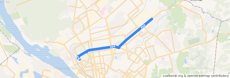 Mapa del recorrido Троллейбус 23: Вокзал - Сад имени Дзержинского de la línea  en городской округ Новосибирск.