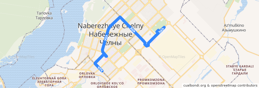 Mapa del recorrido Автобус №5: филиал КГТУ - IT-парк de la línea  en городской округ Набережные Челны.