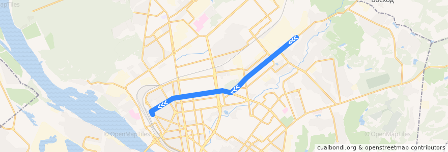 Mapa del recorrido Троллейбус 23: Сад имени Дзержинского - Вокзал de la línea  en городской округ Новосибирск.