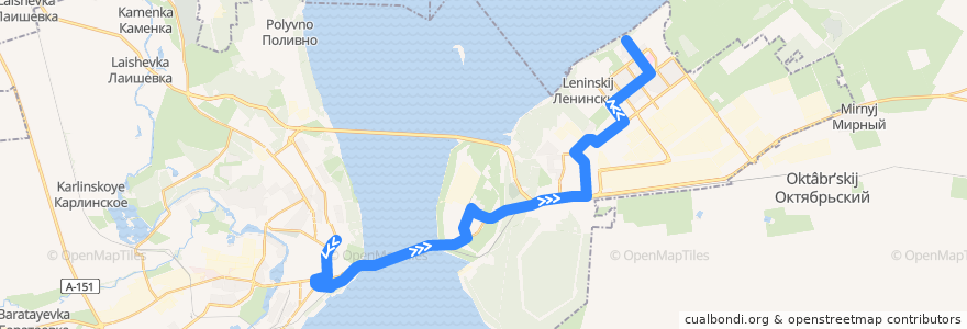 Mapa del recorrido Автобус № 30: Центробанк — проспект Врача Сурова de la línea  en ウリヤノフスク管区.