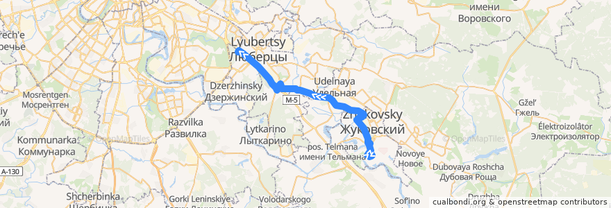 Mapa del recorrido Автобус №441: м. Котельники - аэропорт Жуковский de la línea  en Oblast' di Mosca.