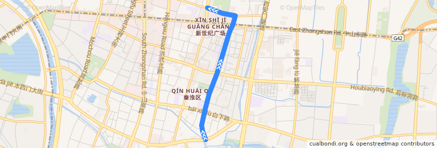 Mapa del recorrido 南京公交95路 de la línea  en 南京市.