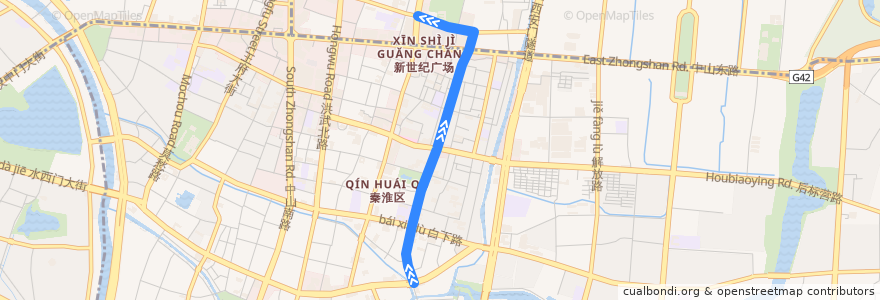 Mapa del recorrido 南京公交95路 de la línea  en Нанкин.