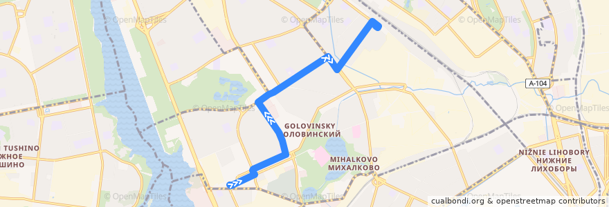 Mapa del recorrido Автобус №698: метро "Водный Стадион" - платформа Моссельмаш de la línea  en Golovinsky District.