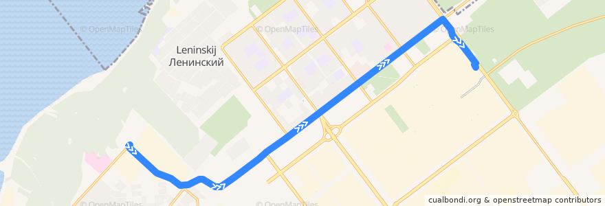 Mapa del recorrido Троллейбус №1: Санаторий «Итиль» — 4-я проходная de la línea  en городской округ Ульяновск.