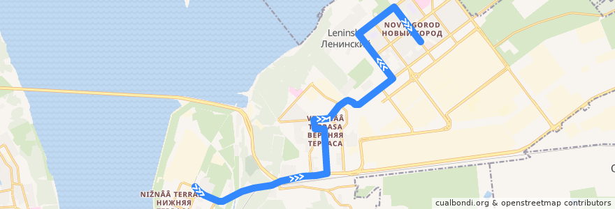 Mapa del recorrido Троллейбус № 4: Краснопролетарская — Торговый центр de la línea  en городской округ Ульяновск.