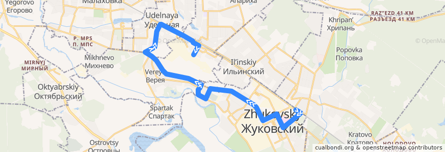 Mapa del recorrido Автобус №23: пл. "Отдых" - аэропорт "Быково" de la línea  en Раменский городской округ.