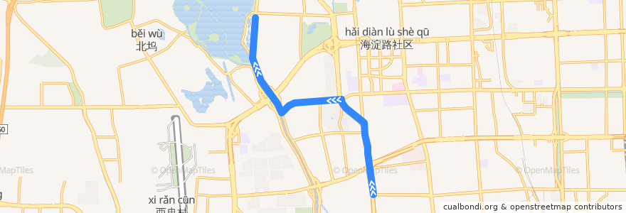 Mapa del recorrido Bus 74: 柳村 => 颐和园新建宫门 de la línea  en بكين.