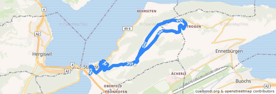 Mapa del recorrido Bus 321; Stansstad - Bürgenstock de la línea  en Nidwald.