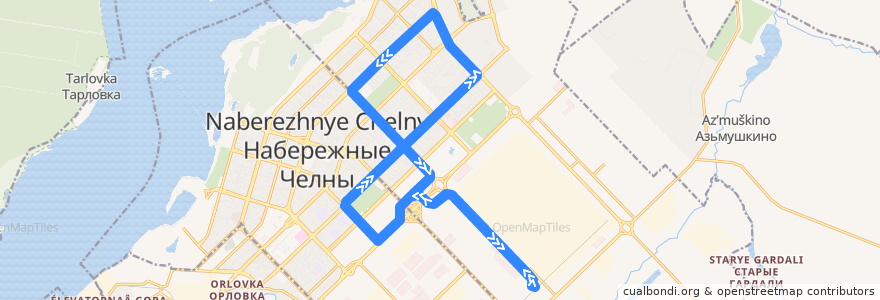 Mapa del recorrido Трамвай 17: Конечная ПРЗ — Конечная ПРЗ de la línea  en городской округ Набережные Челны.
