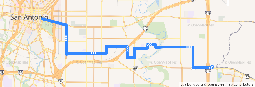 Mapa del recorrido Porter de la línea  en San Antonio.