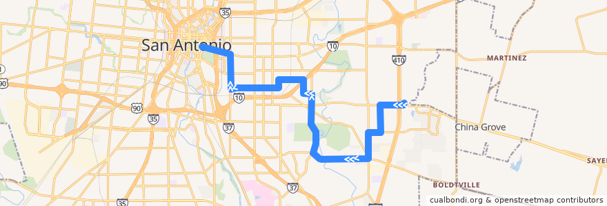 Mapa del recorrido Porter de la línea  en San Antonio.