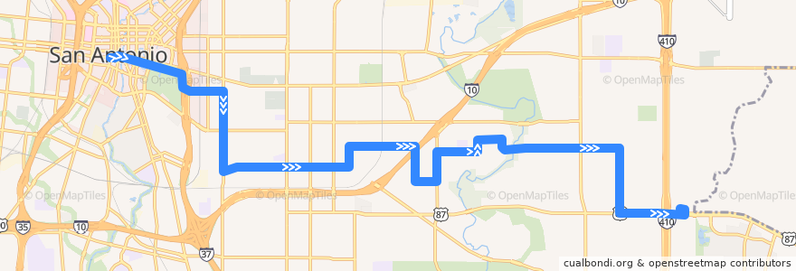 Mapa del recorrido Porter de la línea  en San Antonio.