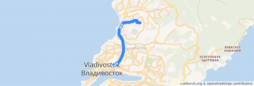 Mapa del recorrido Автобус 85: Фуникулёр - Карбышева de la línea  en Владивостокский городской округ.