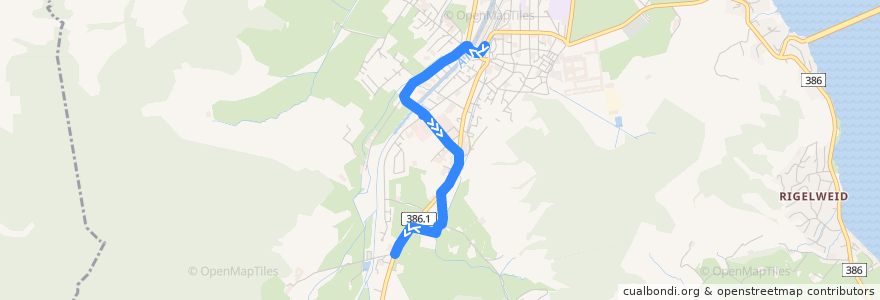 Mapa del recorrido Bus 561: Einsiedeln, Bahnhof => Einsiedeln, Rüti-Säge de la línea  en Einsiedeln.