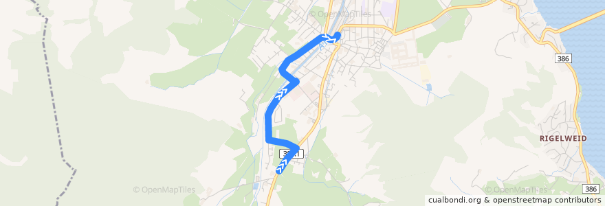 Mapa del recorrido Bus 561: Einsiedeln, Rüti-Säge => Einsiedeln, Bahnhof de la línea  en Einsiedeln.