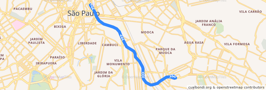 Mapa del recorrido 5109-10 Terminal Mercado de la línea  en サンパウロ.