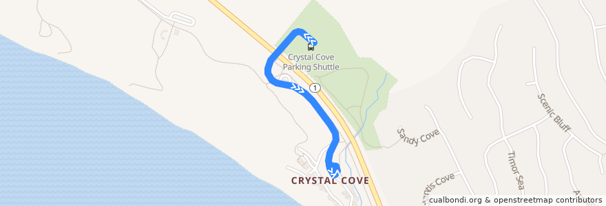 Mapa del recorrido Crystal Cove Parking Shuttle de la línea  en Newport Beach.