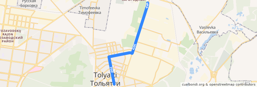 Mapa del recorrido Автобус 46 de la línea  en городской округ Тольятти.