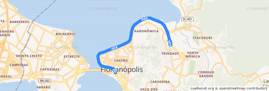 Mapa del recorrido Ônibus 134: Beira-Mar Norte, TITRI => TICEN de la línea  en فلرینو پولیس.