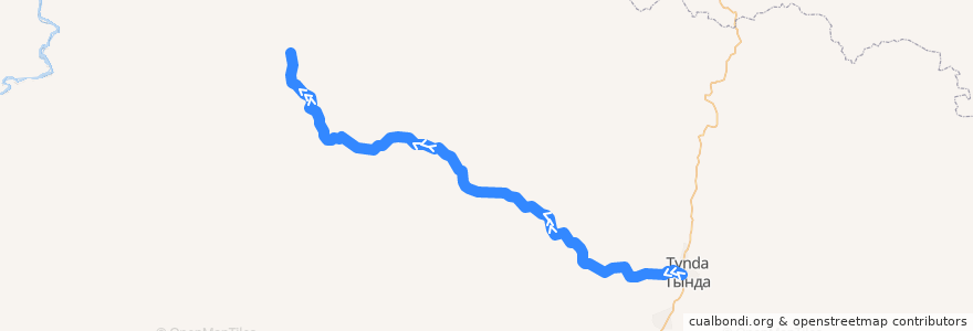 Mapa del recorrido Тында - Лопча de la línea  en Тындинский муниципальный округ.