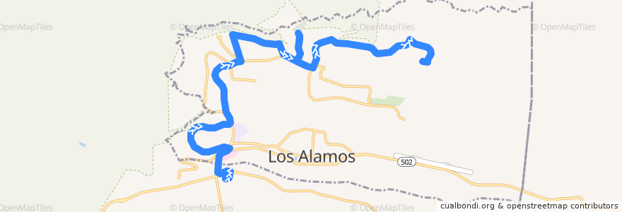 Mapa del recorrido Route 5: Barranca Mesa Outbound de la línea  en Los Alamos.