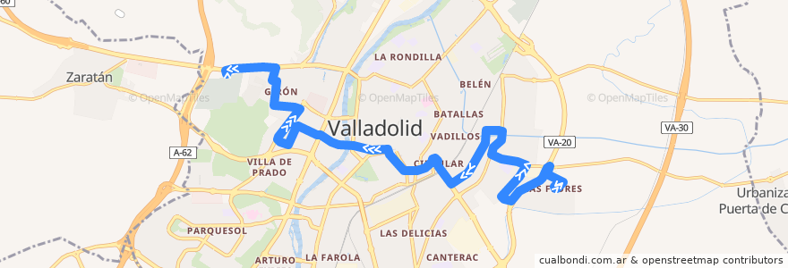 Mapa del recorrido Bus 3: Las Flores => Girón de la línea  en بلد الوليد.