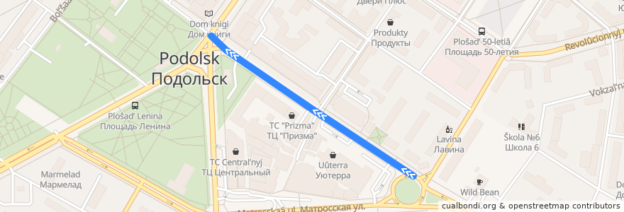 Mapa del recorrido Автобус №7: ст.Подольск - микр.Кутузово de la línea  en городской округ Подольск.