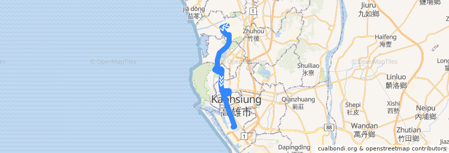 Mapa del recorrido 中華幹線(往程) de la línea  en Kaohsiung.