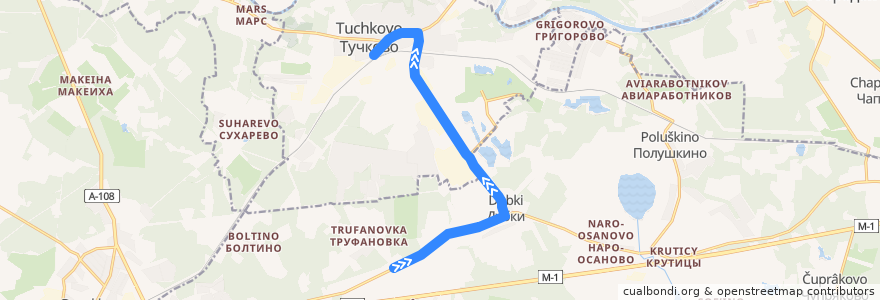 Mapa del recorrido Автобус №62 Тучково-Труфановка de la línea  en 莫斯科州.