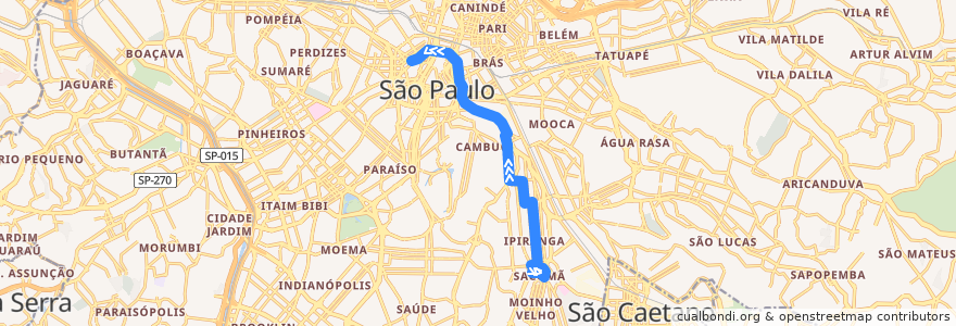 Mapa del recorrido 5104-10 Praça da República de la línea  en サンパウロ.