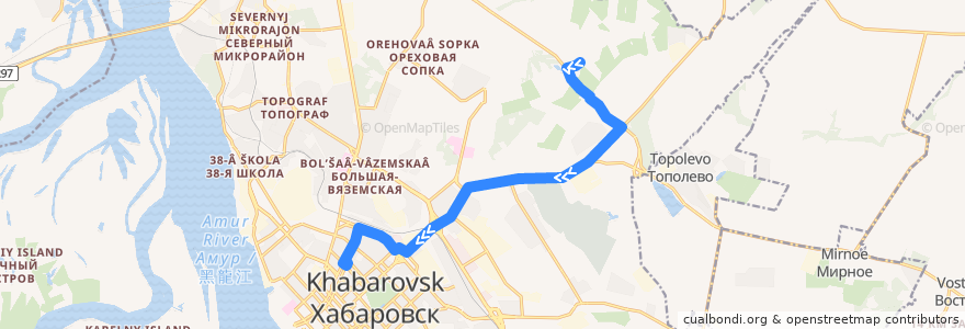 Mapa del recorrido Автобус 28: Дачи малого аэропорта - Дворец профсоюзов de la línea  en городской округ Хабаровск.