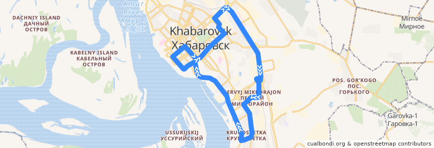 Mapa del recorrido Маршрутное такси 83: ул. Калараша - ул. Калараша de la línea  en городской округ Хабаровск.