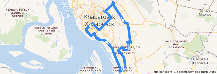 Mapa del recorrido Маршрутное такси 83П: ул. Калараша - ул. Калараша de la línea  en городской округ Хабаровск.