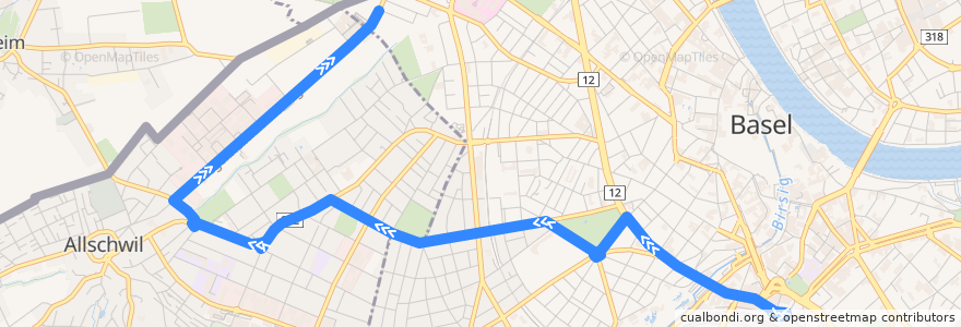 Mapa del recorrido Bus 48: Bahnhof SBB => Bachgraben de la línea  en スイス.