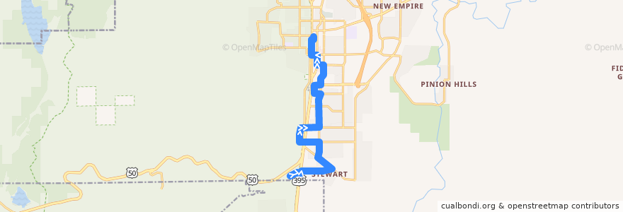 Mapa del recorrido Jump Around Carson Route 3 South Carson Area (inbound) de la línea  en Carson City.