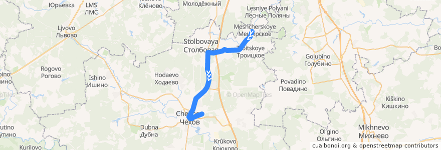 Mapa del recorrido Автобус №60 Чехов: Больница им. Яковенко - Чехов de la línea  en городской округ Чехов.