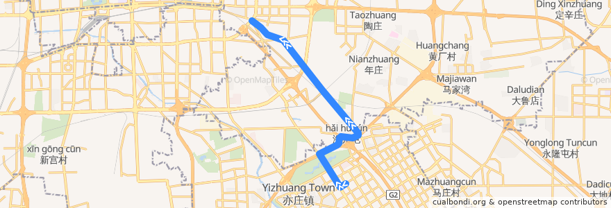 Mapa del recorrido Bus 976: 马驹桥西 => 城铁望京西站 de la línea  en Peking.