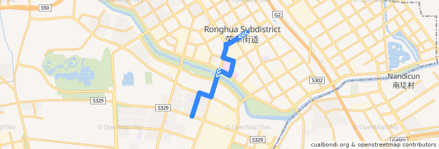 Mapa del recorrido Bus 开发区3: 鹿海园五里 => 鹿海园四里 de la línea  en 大興区.