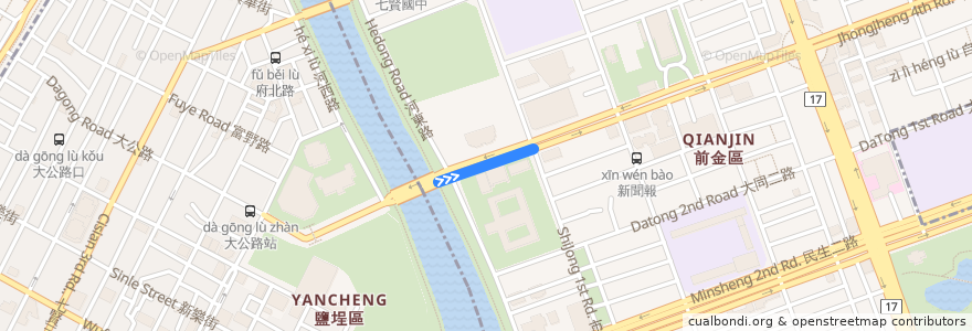 Mapa del recorrido 76路 de la línea  en Kaohsiung.