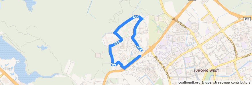 Mapa del recorrido Campus Loop - Blue de la línea  en 西南区.
