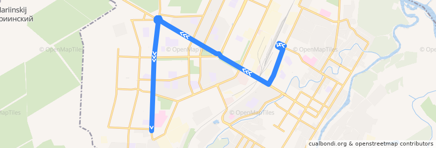 Mapa del recorrido Троллейбус №18к: ЖД-вокзал - Больничный городок de la línea  en Stadtkreis Sterlitamak.