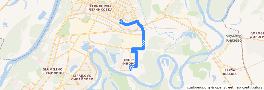 Mapa del recorrido Троллейбус № 15: ДОК => ДК УМПО de la línea  en городской округ Уфа.